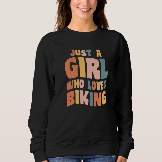 Camiseta Just A Girl Who Loves Biking Apparel Cycling Quote (Frente)