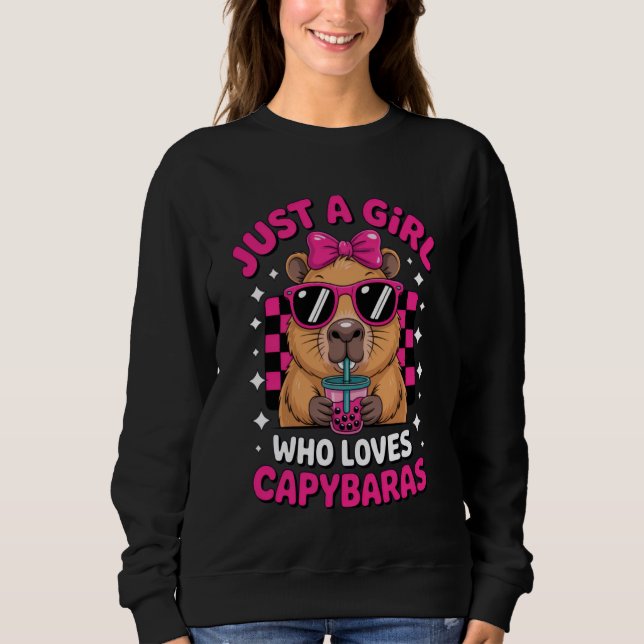 Camiseta Just a Girl Who Loves Capybaras Fun Boba Capybara  (Frente)