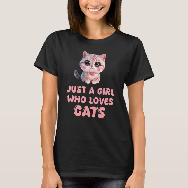 Camiseta Just A Girl Who Loves Cats (Frente)