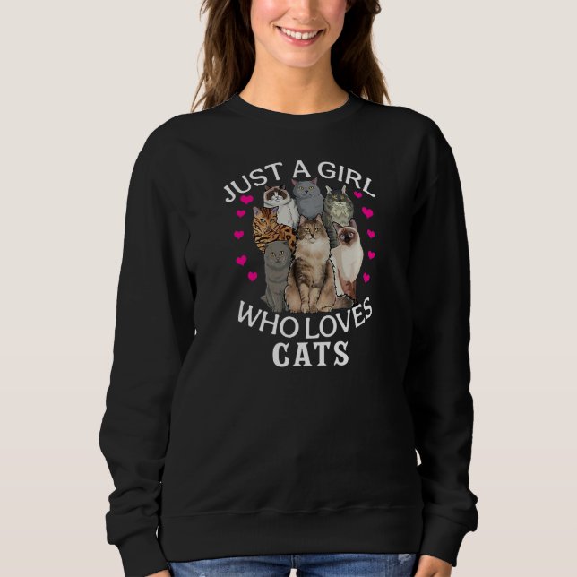Camiseta Just A Girl Who Loves Cats Cute Cat (Frente)