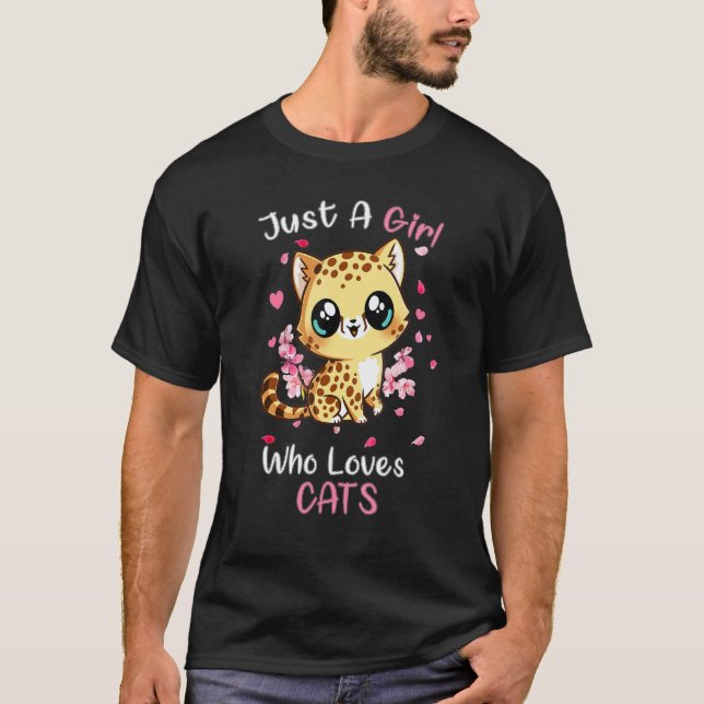 Camiseta Just A Girl Who Loves Cats  Cute Cat  Kittens (Frente)