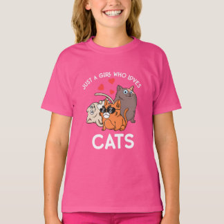 Camiseta Just A Girl Who Loves Cats Kids Women Cat