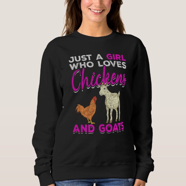 Camiseta Just A Girl Who Loves Chickens And Goats Farm Anim (Frente)