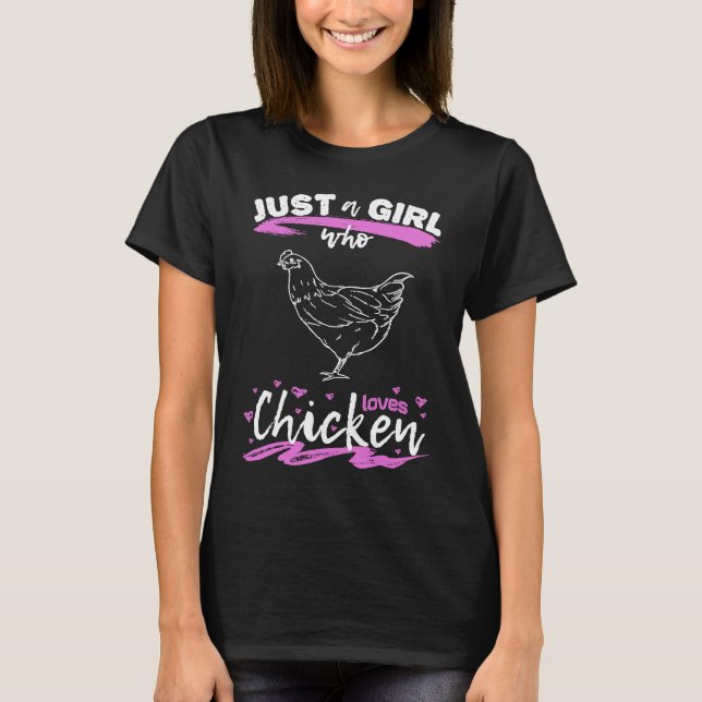 Camiseta Just A Girl Who Loves Chickens  Farming  for Youth (Frente)