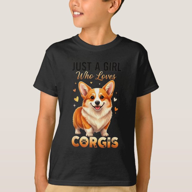 Camiseta Just A Girl Who Loves Corgis  (Frente)