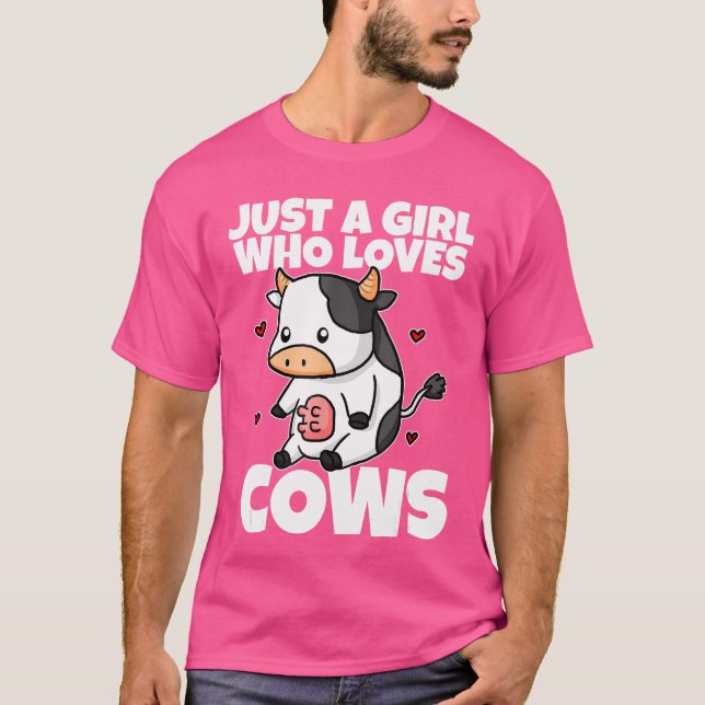 Camiseta Just A Girl Who Loves Cows Funny Cow Costume Milk  (Frente)