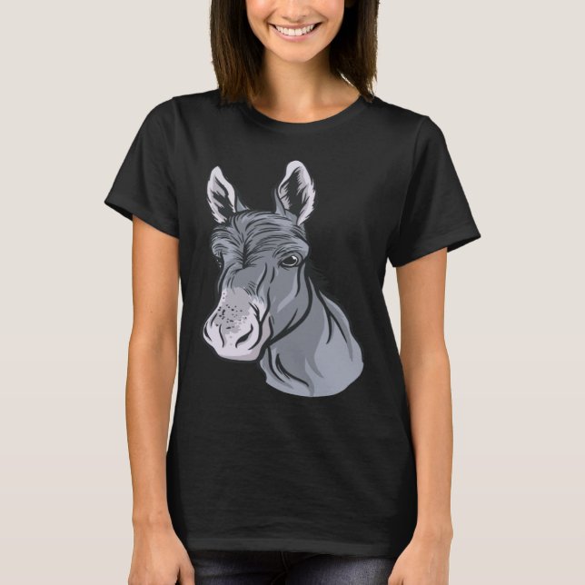 Camiseta Just A Girl Who Loves Donkeys Cute Donkey Head Rea (Frente)