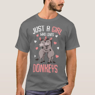 Camiseta Just a Girl who loves Donkeys Farmers Donkey Kids