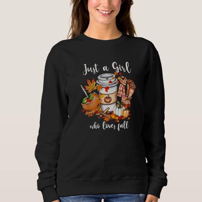 Camiseta Just A Girl Who Loves Fall Pumpkin Spice Leaves Au (Frente)