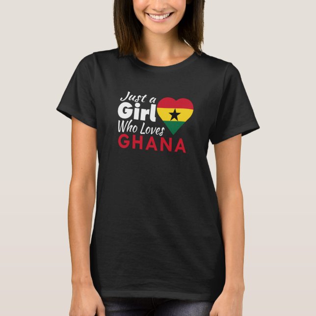 Camiseta Just A Girl Who Loves Ghana Souvenirs Ghanaian Fla (Frente)