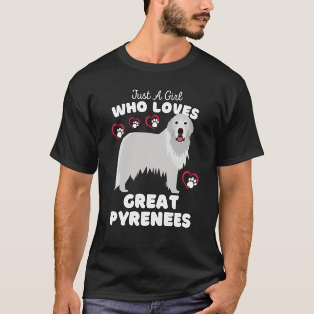 Camiseta Just A Girl Who Loves Great Pyrenees Cute Dog Kids (Frente)