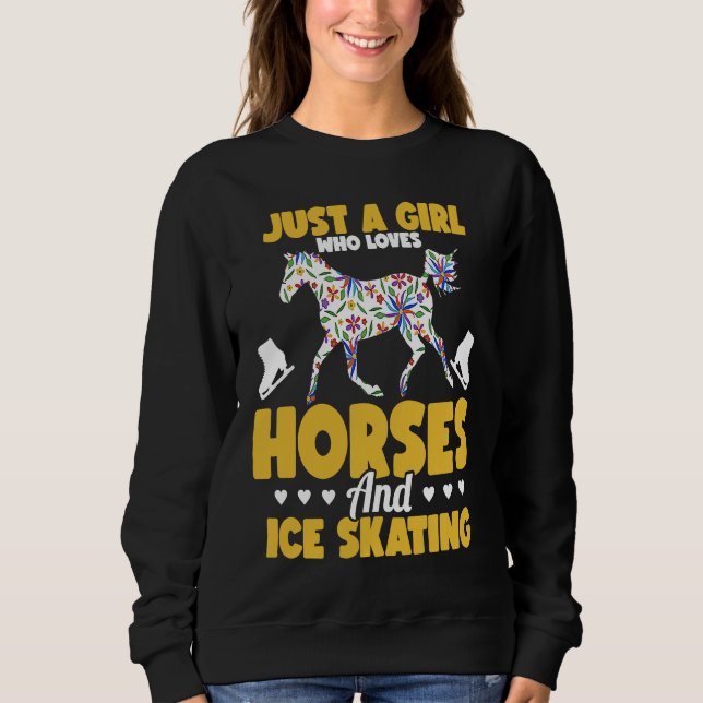 Camiseta Just a girl who loves horses and ice skating Figur (Frente)