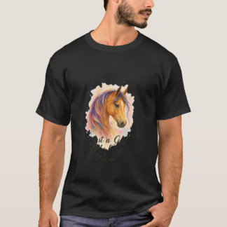 Camiseta Just a Girl Who Loves Horses Watercolor Horse Art