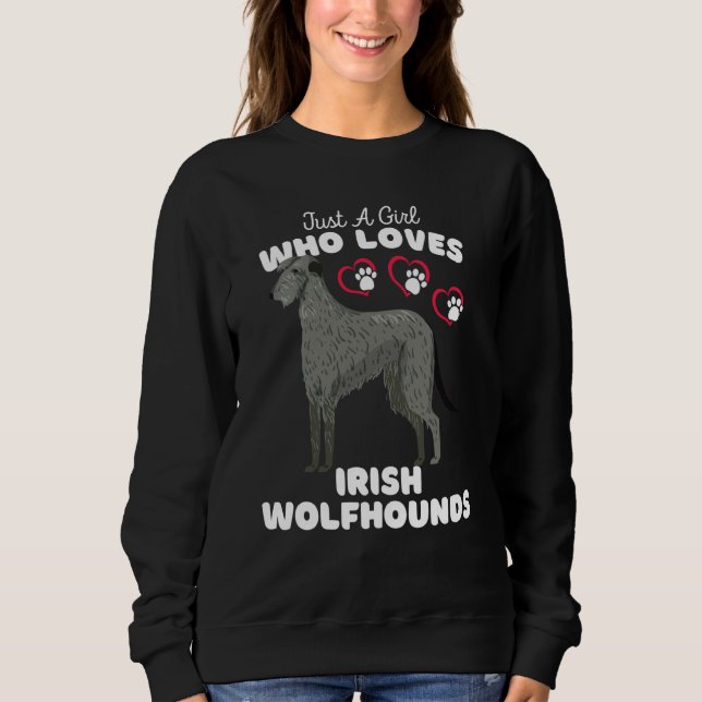 Camiseta Just A Girl Who Loves Irish Wolfhounds Cute Kids T (Frente)