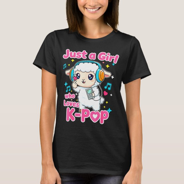 Camiseta Just A Girl Who Loves K-p Cute Sheep  (Frente)