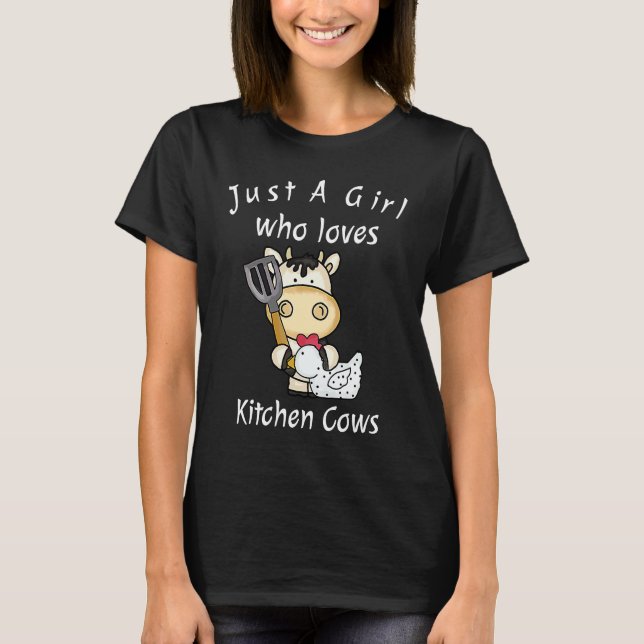 Camiseta Just A Girl Who Loves Kitchen Cows   Farmer Cow (Frente)