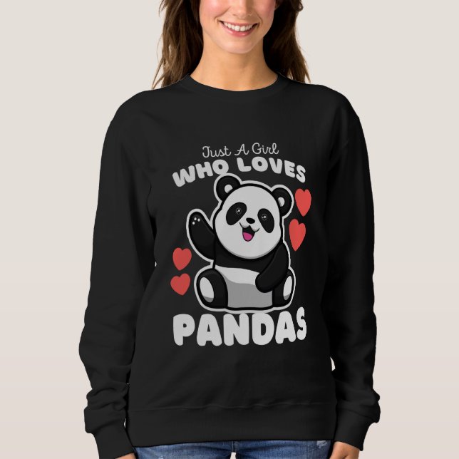 Camiseta Just A Girl Who Loves Pandas Cute Panda Bear Kids (Frente)