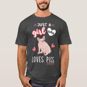 Camiseta Just A Girl Who Loves Pigs Farm Animal Premium