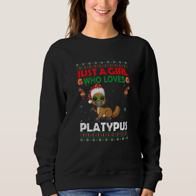 Camiseta Just A Girl Who Loves Platypus Matching Christmas  (Frente)