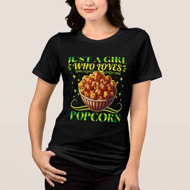 Camiseta just a girl who loves popcorn (Frente)