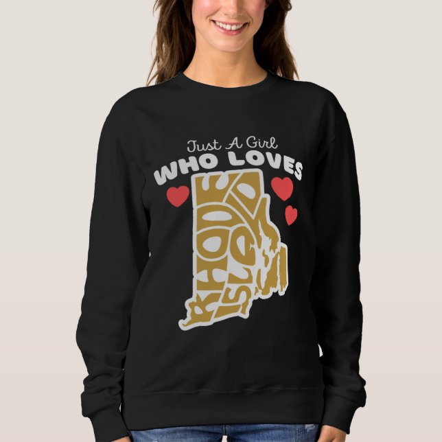 Camiseta Just A Girl Who Loves Rhode Island  Cute Rhode Isl (Frente)