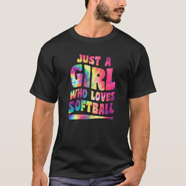 Camiseta Just A Girl Who Loves Softball Girl Apparel Softba (Frente)