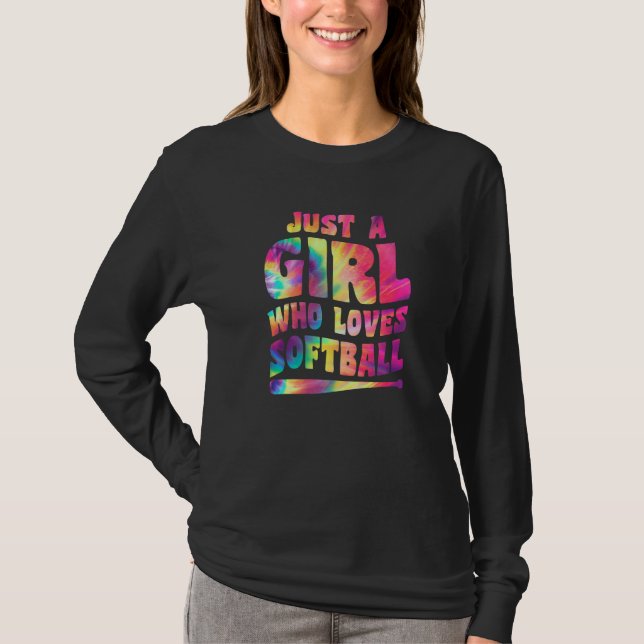 Camiseta Just A Girl Who Loves Softball Girl Apparel Softba (Frente)