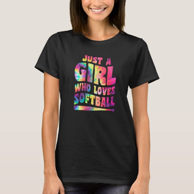 Camiseta Just A Girl Who Loves Softball Girl Apparel Softba (Frente)
