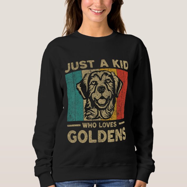 Camiseta Just A Kid Who Loves Goldens Retro Golden Retrieve (Frente)