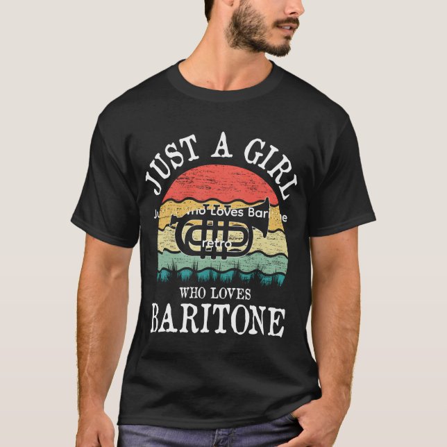 Camiseta Just A Who Loves Baritone retro (Frente)
