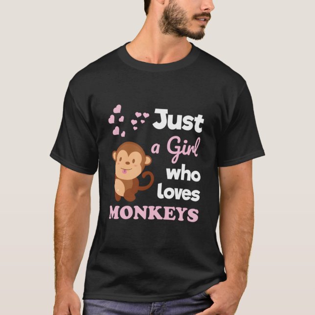Camiseta Just A Who Loves Monkeys Monkey (Frente)