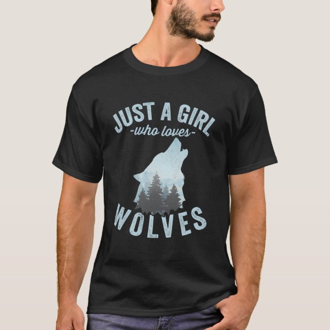 Camiseta Just A Who Loves Wolves Wolf And (Frente)