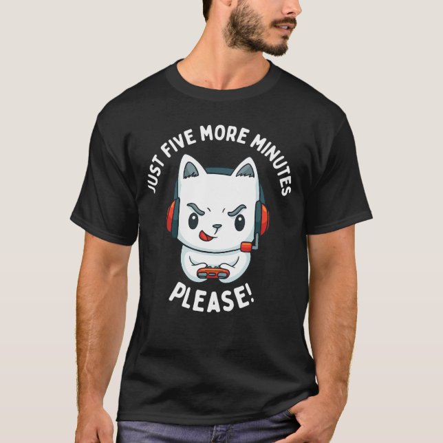 Camiseta Just Five More Minutes of Video Gaming Please Funn (Frente)