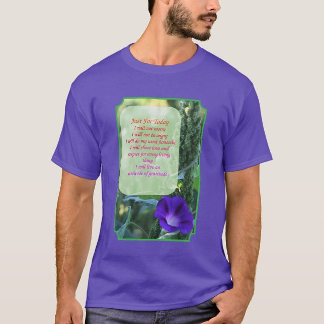 Camiseta Just For Today Morning Glory Inspirational  (Frente)