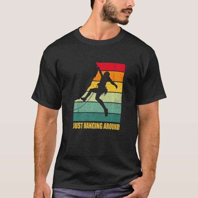 Camiseta Just Hanging Around Graphic Bouldering Boulder Cli (Frente)