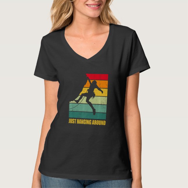 Camiseta Just Hanging Around Graphic Bouldering Boulder Cli (Frente)