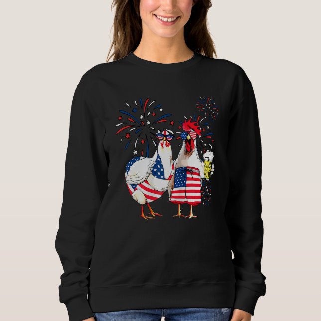 Camiseta Just Here To Bang Usa Flag Chicken Beer Firework 4 (Frente)