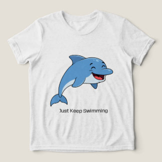 Camiseta Just Keep Swimming Dolphin Kids Shirt – Cute Ocean