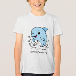 Camiseta Just Keep Swimming Dolphin Kids Shirt – Cute Ocean