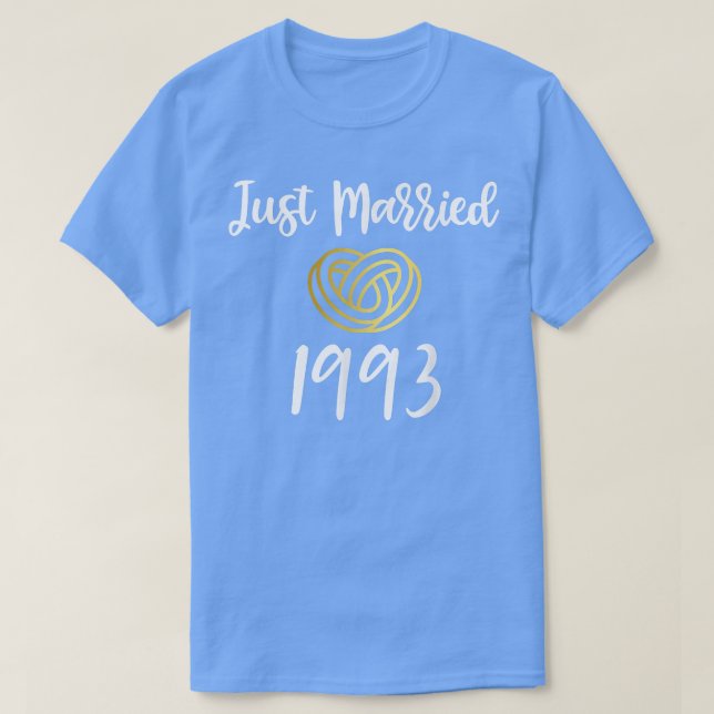 Camiseta Just Married 1993 Marriage s, 29th Wedding Anniver (Frente do Design)