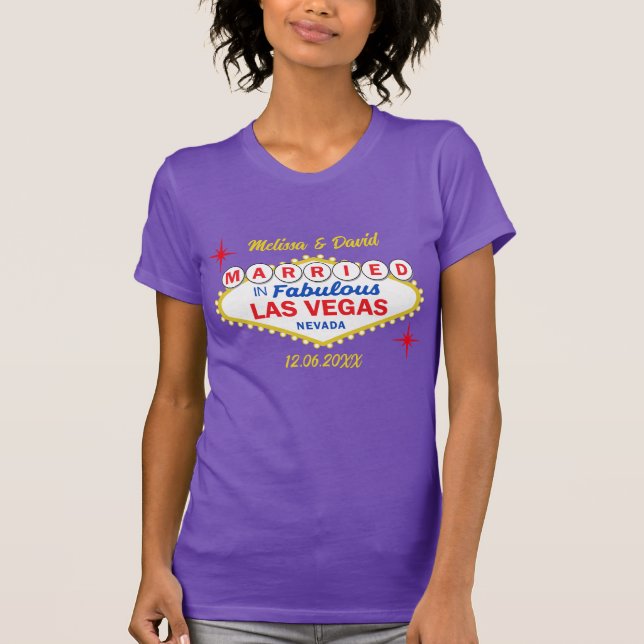 Camiseta Just Married in Las Vegas Wedding (Frente)