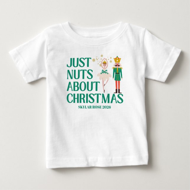 Camiseta Just Nuts About Christmas Nutcracker Ballerina  (Frente)