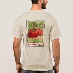 Camiseta Justiça comida - Tomates Vintage e Jardim