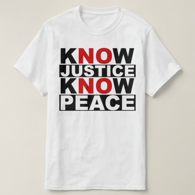 CAMISETA JUSTIÇA CONHECE PAZ (Frente do Design)