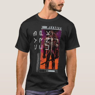 Camiseta Justiça em Cyberpunk: signo de Libra Equilibrando 