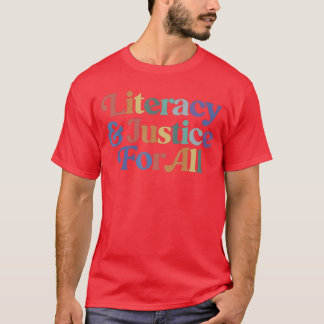 Camiseta Justiça Literária Para Todos Pare de Banir Livros