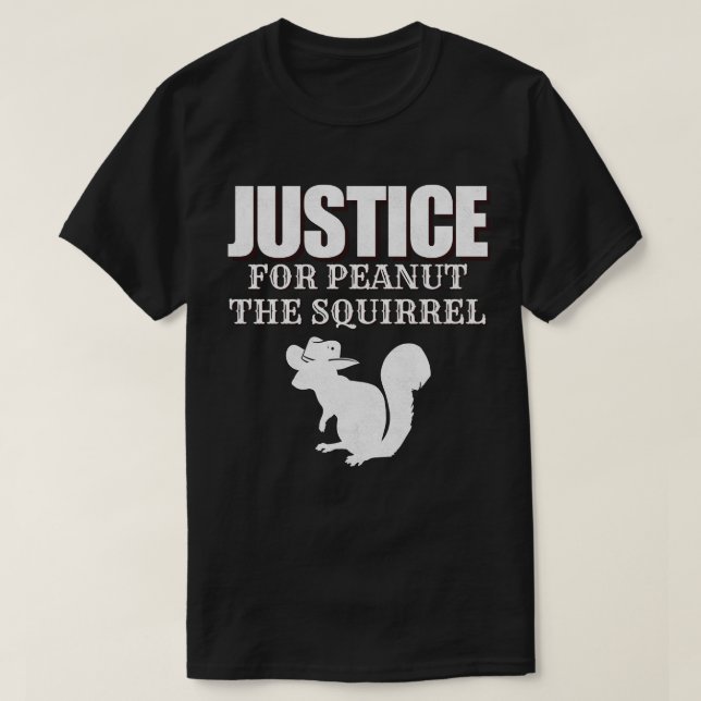 Camiseta Justiça para amendoim, esquilo (Frente do Design)