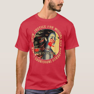 Camiseta Justiça para MMIW em falta de Indígenas Resil Assa