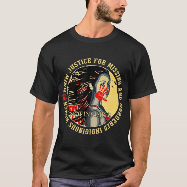 Camiseta Justiça para MMIW Indígenas Assassinado Ausente (Frente)