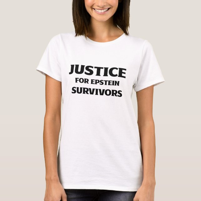 Camiseta "Justiça para Sobreviventes de Epstein" (Frente)
